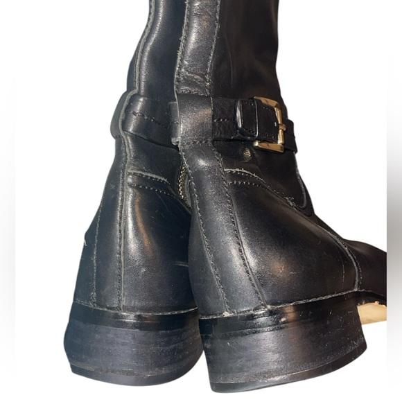 Michael Kors Black Brown Leather Fulton Harness Boots 7M - Picture 13 of 13